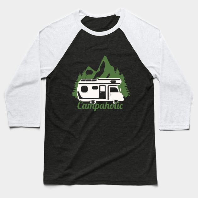 camping in hippie van Baseball T-Shirt by Midoart